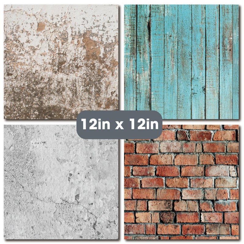 Desecraft Vintage Wooden Brick Marble 12x12 Scrapbooking Cardstock Decorative Paper for Card Making Background Origami Textured Decorative Scrapbook Paper Scrapbook Materials Supplies - Image 2