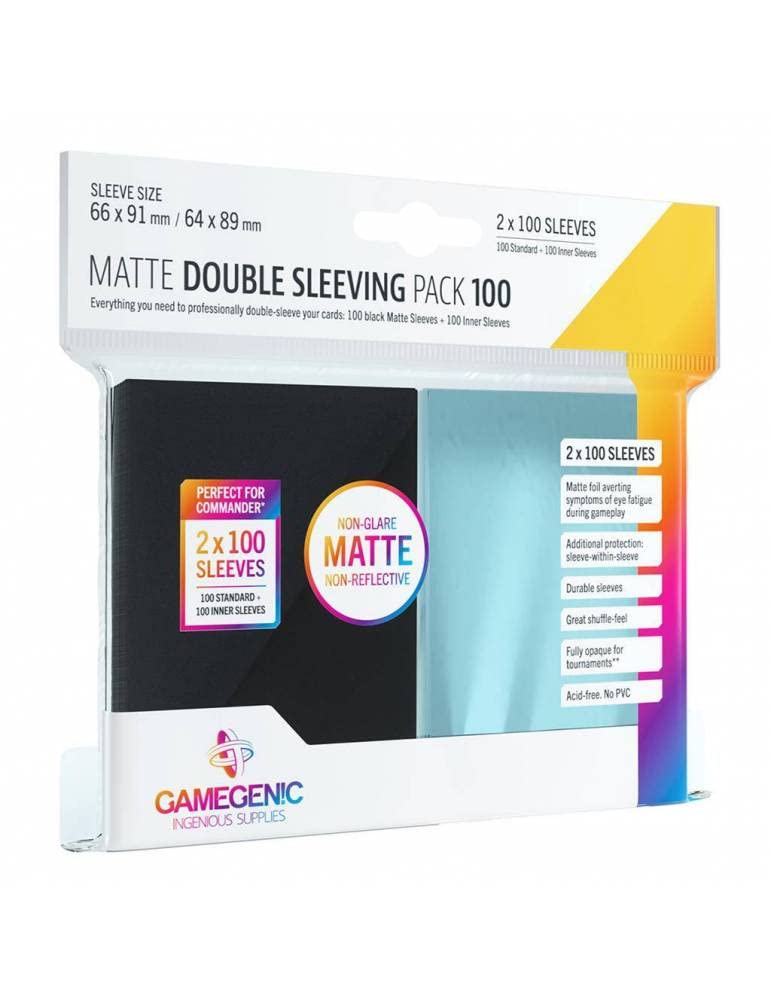 Prime Matte Double Sleeving Pack 100 Card Sleeving Pack تشمل 100 من الأكمام الأولية و 100 أحكام داخلية حماية البطاقة مزدوجة الأكمام تحمي ما يصل إلى 100 بطاقة ألعاب قياسية مصنوعة من GameGenic