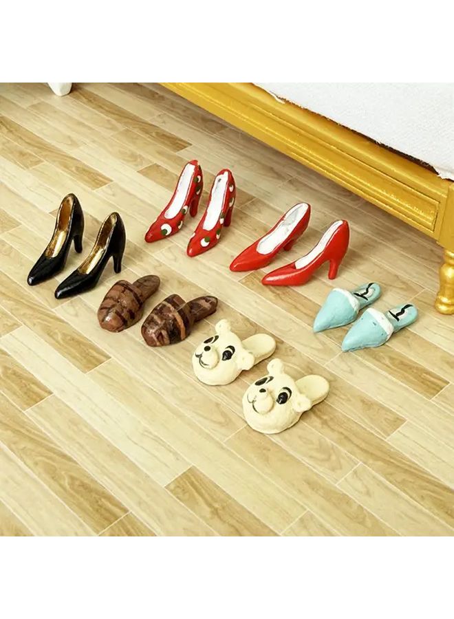 Resin Slippers Blue Dollhouse Miniature Shoes 6 Pairs Display Photography Props - Image 4