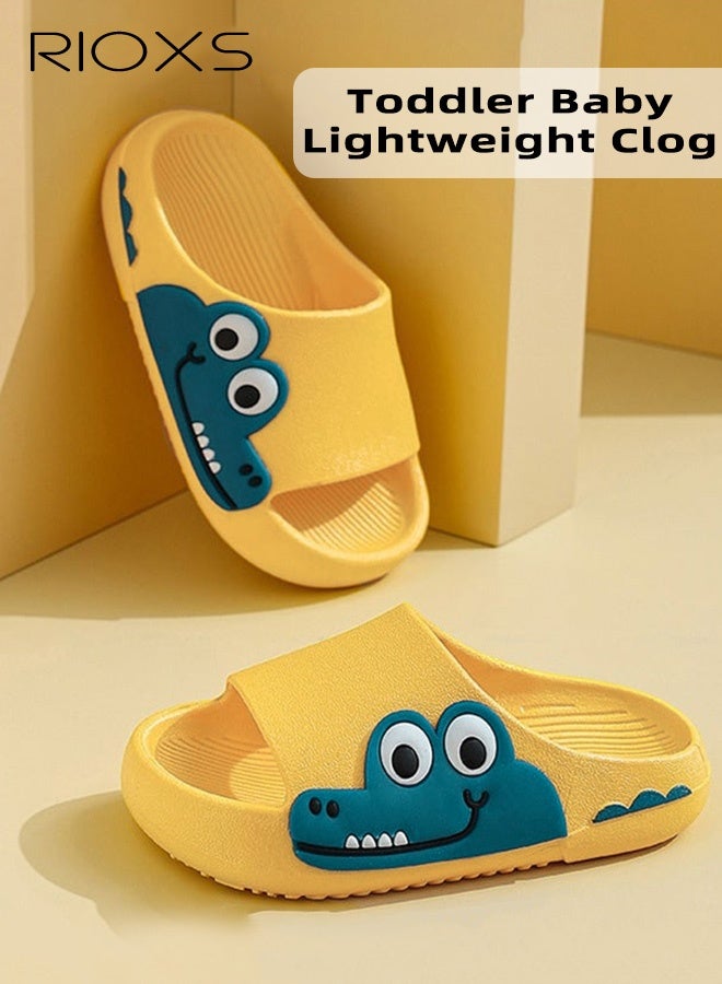 RIOXS Toddler Slippers, Cute Crocodile Shower Slippers for Girls Boys, Anti-Slip Bathroom Slippers, Lovely Open Toe Home Shoes, Outdoor Beach Slippers, Soft Comfy Slides Slippers, Bath Pool Slippers, Cartoon Slippers for Baby/ Little Kids/ Big Kids - Image 4