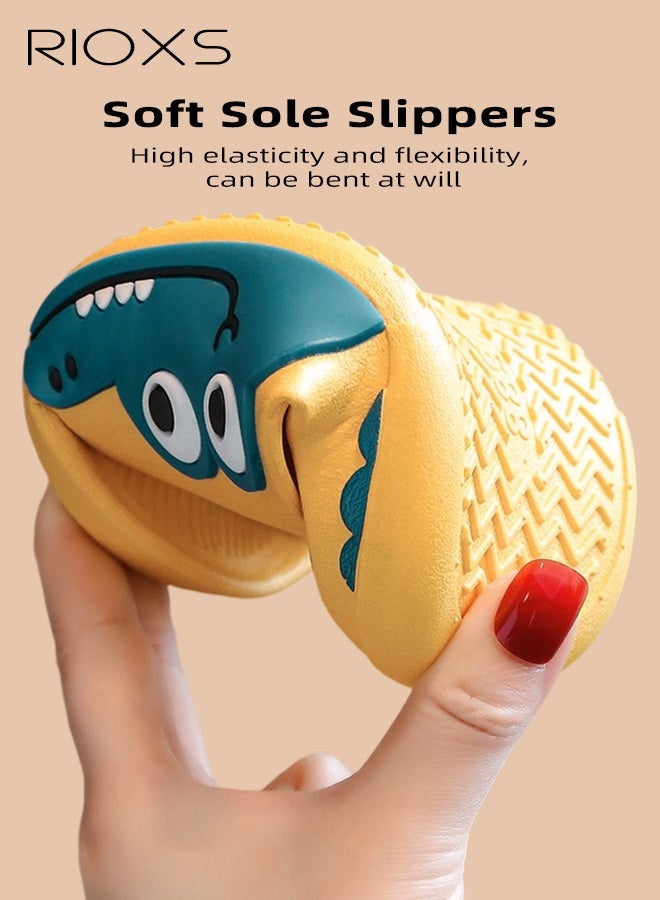 RIOXS Toddler Slippers, Cute Crocodile Shower Slippers for Girls Boys, Anti-Slip Bathroom Slippers, Lovely Open Toe Home Shoes, Outdoor Beach Slippers, Soft Comfy Slides Slippers, Bath Pool Slippers, Cartoon Slippers for Baby/ Little Kids/ Big Kids - Image 5