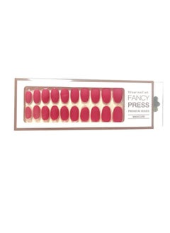 False Shiny Fake Design Acrylic Stick on Nails Artificial Full Cover Red