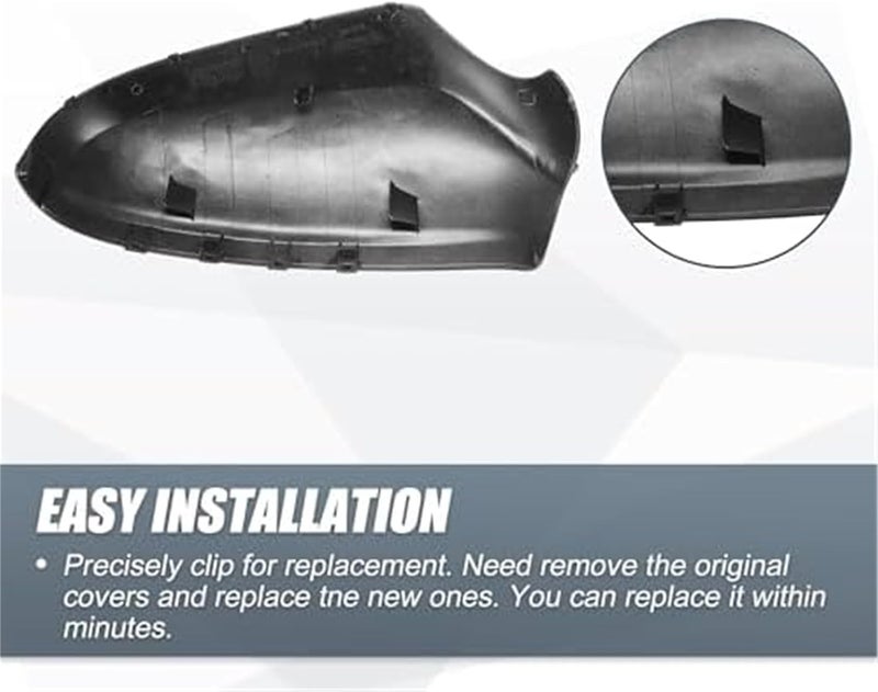 QASULER Gloss Black Mirror Cover for Opel Astra H - Image 4