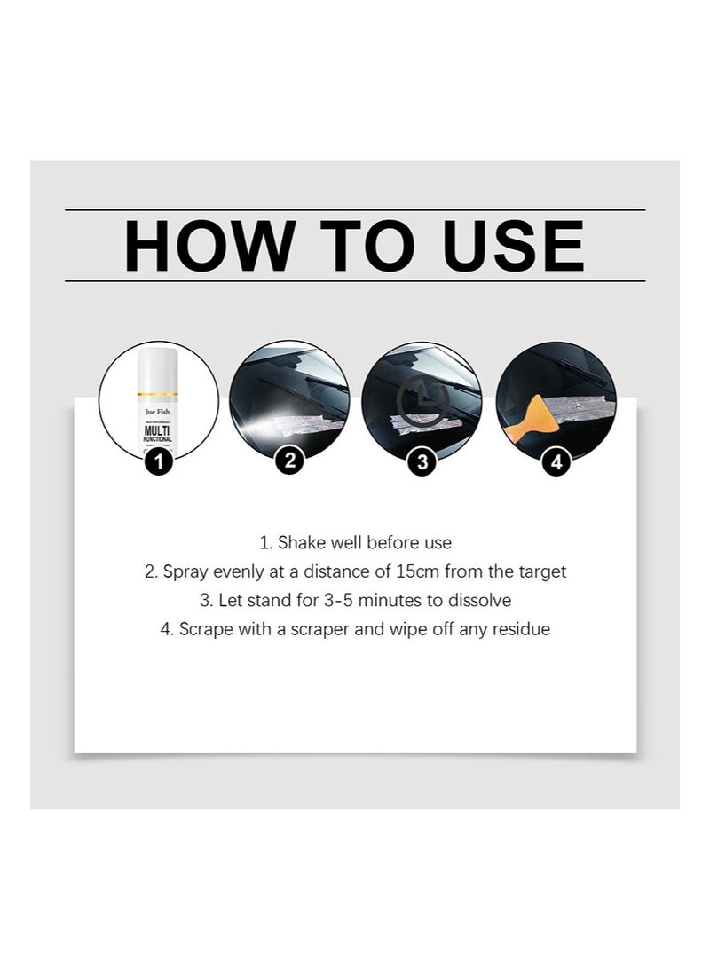 JUE-FISH High Performance Multi Functional Adhesive Remover，Powerful Remover Of Double-Sided Adhesive Residue From Self Adhesive Stickers，Suitable For Glass，Metal，Plastic，Ceramic And Wood （60 Ml） - Image 2