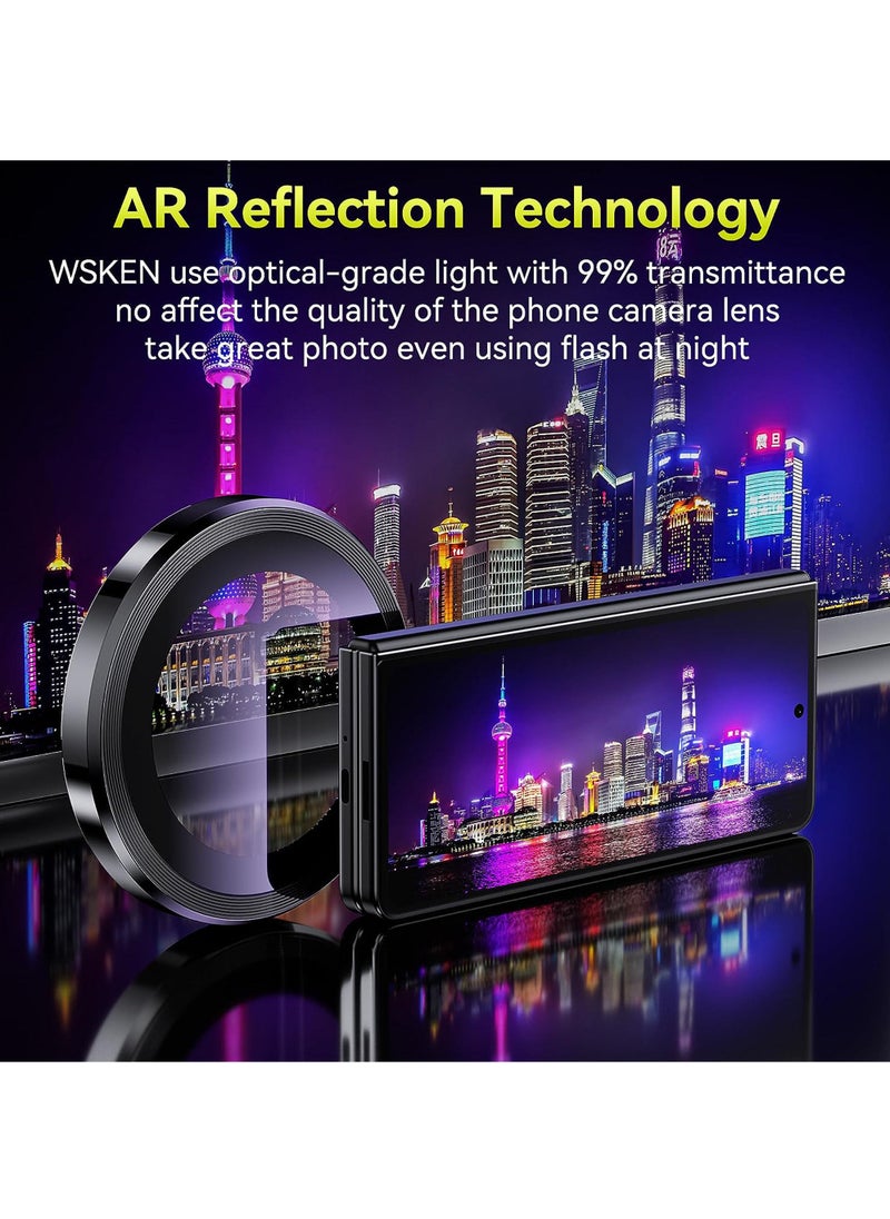 Rock Pow WSKEN for Z Fold 5 Camera Lens Protector Case Cover  Anti Scratch Ultra HD Tempered Metal Glass Camera Screen Protector Shockproof Film for Samsung Galaxy Z Fold 5 5G 2023 Accessories Black  - Image 2
