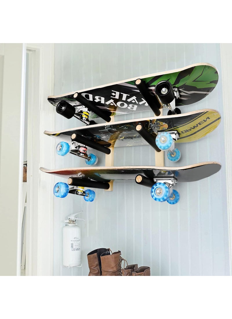 BEARUT Skateboard Rack Longboard Storage Rack Ski Snowboard Holder Wall Mount Floating Shelf Skateboard Organizer  - Image 5