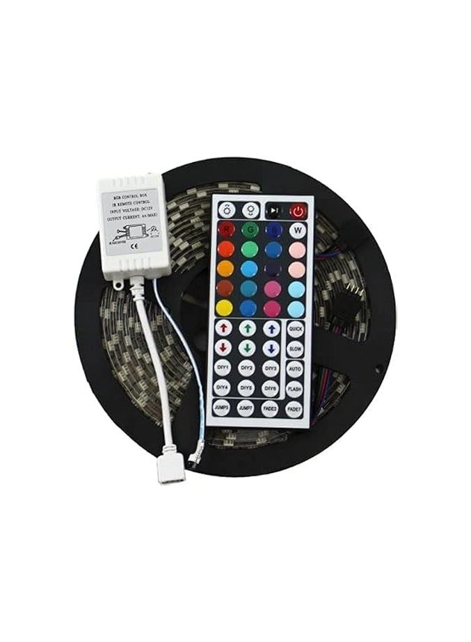شريط اضاءة LED RGB ملونة 300SMD 5050 بطول 5 متر مع ريموت كنترول  - Image 1