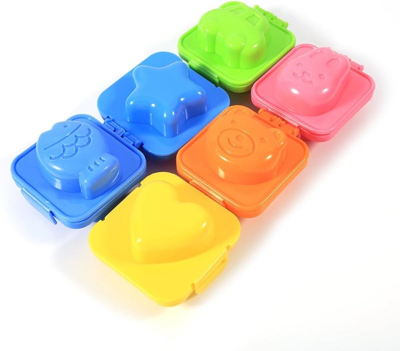 Diy Cartoon Egg Mold 6pcs Cute Style Fish Car Heart Shape Egg Sushi Eggs Cute Mold Mould Pan Cooking Rice Mold Food Grade Cartoon For Kids - Image 1
