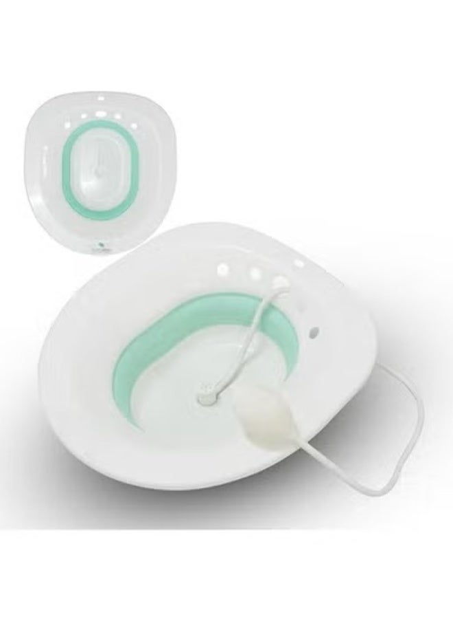 Toilet Seat, Foldable Steam Seat for Postpartum Care, Hemorrhoid Relief and Perineal Therapy, Portable Hygienic Soaking Basin for Bathing and Comfortable Recovery (Green) - Image 5