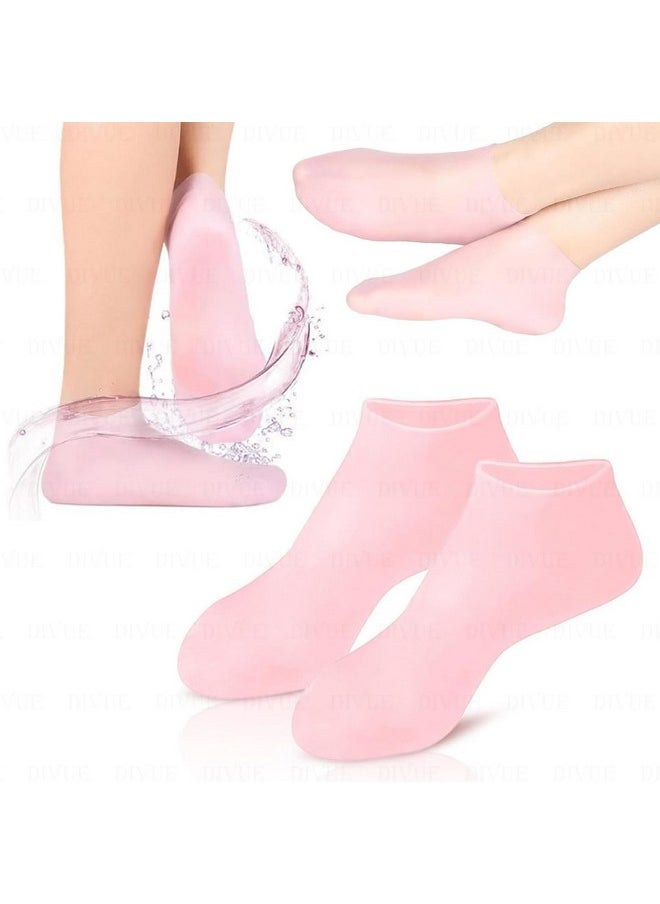 Generic - Silicone Socks For Women, Moisturizing Foot Socks, Soft Gel Socks, Aloe Socks, Women Spa Pedicure Socks For Repairing Dry Feet, Cracked Heel And Softening Skin (1-Pair) - Image 1