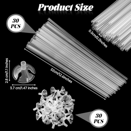 IANFAN 30 Pcs Balloon Sticks Plastic Balloon Sticks with Bases Balloon Holder Sticks Weights for Tying Balloon Birthday Parties Graduation Holiday Wedding Anniversary Decoration - Image 5
