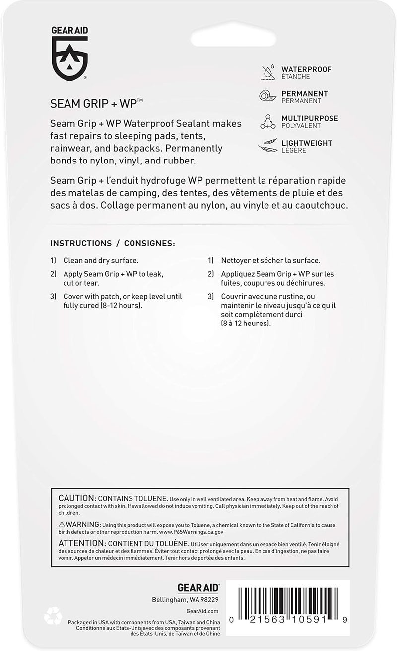 GEAR AID Nylon Tent and Sleeping Pad Repair Kit with Seam Grip WP Glue and Repair Patches - Image 3