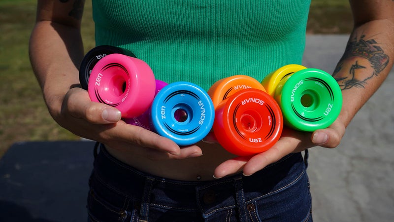 Riedell Zen Wheels - Quad Roller Skate Wheels - 4 Pack of 32mm x 62mm 85A Wheels | Blue - Image 4