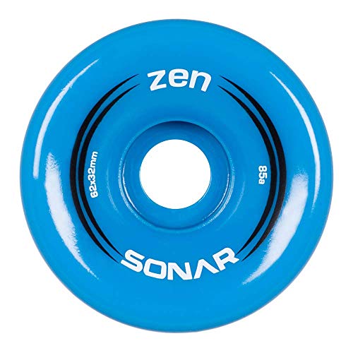 Riedell Zen Wheels - Quad Roller Skate Wheels - 4 Pack of 32mm x 62mm 85A Wheels | Blue - Image 2