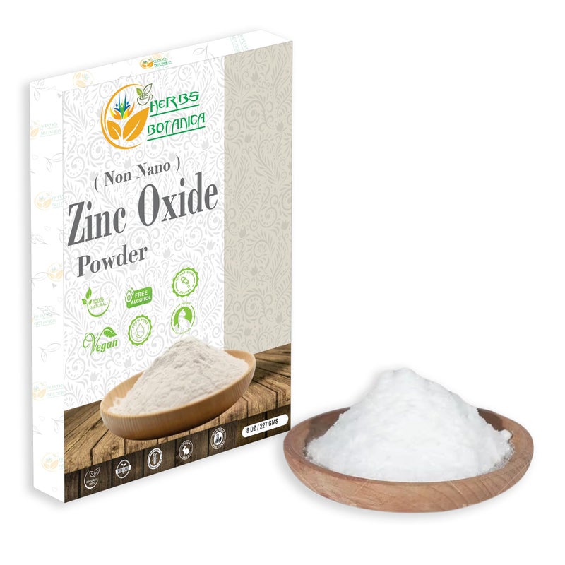 هيربس بوتيانيكا Herbs Botanica Zinc Oxide Powder Non-Nano, Pharmaceutical Grade for Skin Protection, Healing, Baby Diaper Rash Cream, Sunscreen, Acne Care, DIY Cosmetics  Creams, 8 oz / 227 gm - Image 1