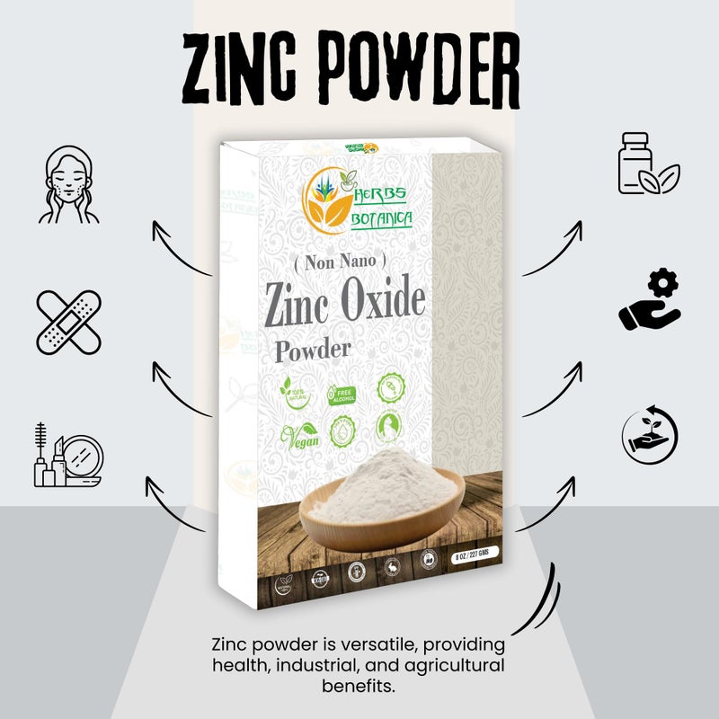 هيربس بوتيانيكا Herbs Botanica Zinc Oxide Powder Non-Nano, Pharmaceutical Grade for Skin Protection, Healing, Baby Diaper Rash Cream, Sunscreen, Acne Care, DIY Cosmetics  Creams, 8 oz / 227 gm - Image 4