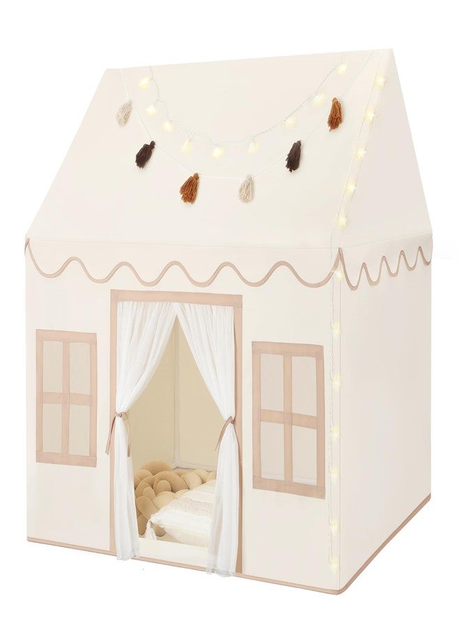 Senodeer Kids Play Tent Indoor: with Mat, Tassel Garland, Star Lights - Girl Tent Indoor Playhouse for Kids Toys for Boy Girl Birthday Gift - Image 1