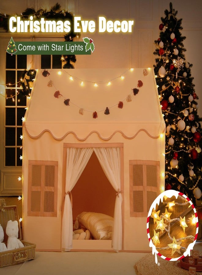 Senodeer Kids Play Tent Indoor: with Mat, Tassel Garland, Star Lights - Girl Tent Indoor Playhouse for Kids Toys for Boy Girl Birthday Gift - Image 4