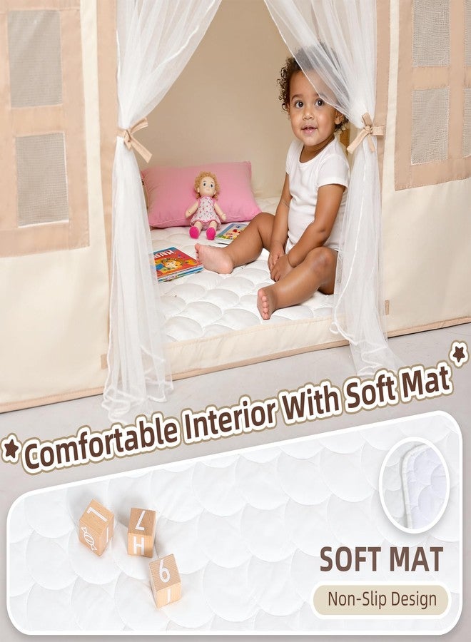 Senodeer Kids Play Tent Indoor: with Mat, Tassel Garland, Star Lights - Girl Tent Indoor Playhouse for Kids Toys for Boy Girl Birthday Gift - Image 5
