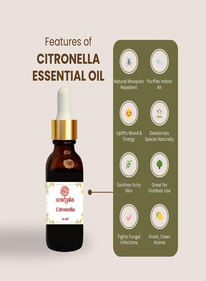 100% Pure Citronella Essential Oil – Natural Aromatherapy Oil for Diffuser, Bath, Skin & Hair – Therapeutic Grade, Undiluted, 10ml - Image 3