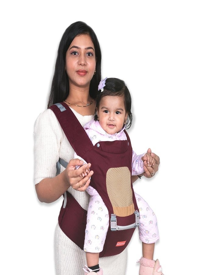 Infantso Premium Hip Seat Baby Carrier with 6 Adjustable Carry Positions, Carrier for 0 to 3 Years Baby with Hip Seat, Kangaroo Style Bag, Baby Carrying Bag for Newborn to Toddler, Weight Upto 15kgs - Image 1