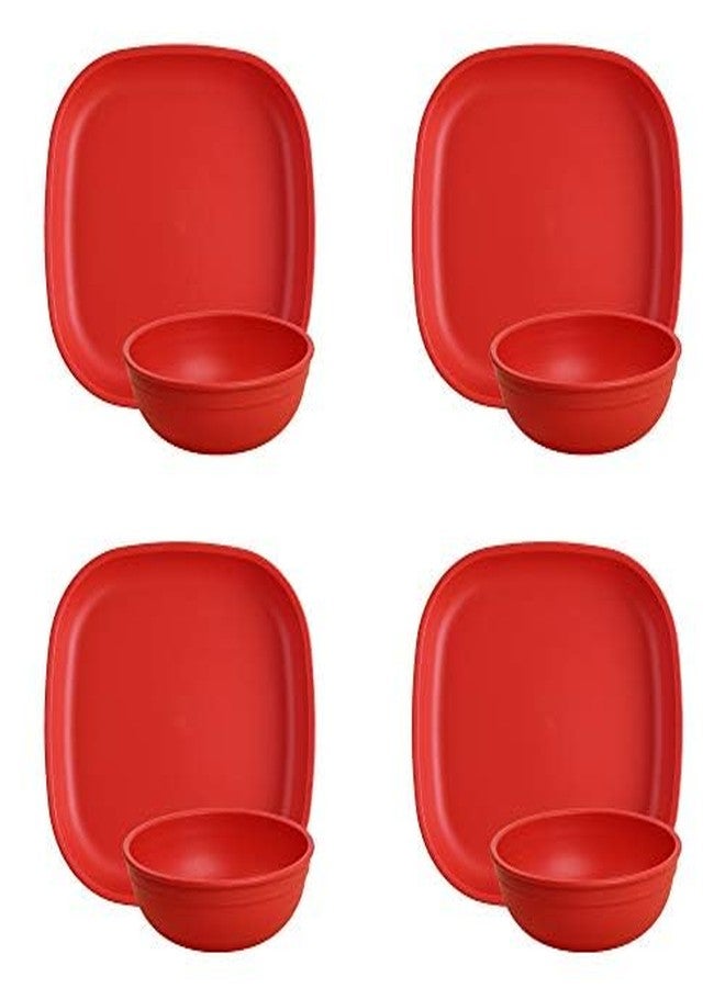 Re-Play Toddler Plates - 9 In and Bowls - 20 Oz. - Kids Plates and Bowls, Microwave and Dishwasher Safe - Set of 4x4 - Red - Image 5