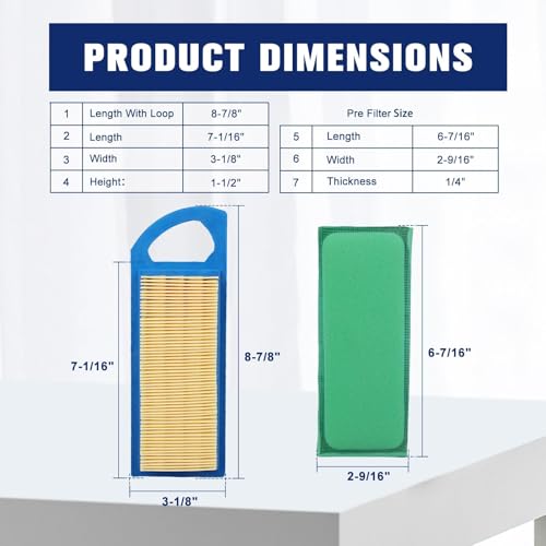 Powtol GY20573 Air Filter for John DeerLA115 LA105 L100 Z225 LA110 115 L108 LA100 105 L105 108 L107 Lawn Tractor with AM125424 Oil Filter - Image 3