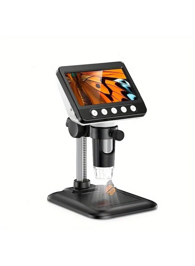 Black 50 1000X Digital Microscope HD 4.3 Inch Display 8 LED Portable Computer Compatible - Image 2