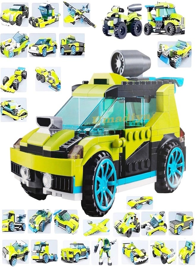 Galaxy Hi-Tech Architect Block 30 in 1 Rocket Rally Racing Cars Building Blocks 241+ Pieces Creative Construction Toy for Kids DIY Brick Robot Jet Ship Models Play Build Skill Ideal for Boys & Girls - Image 1