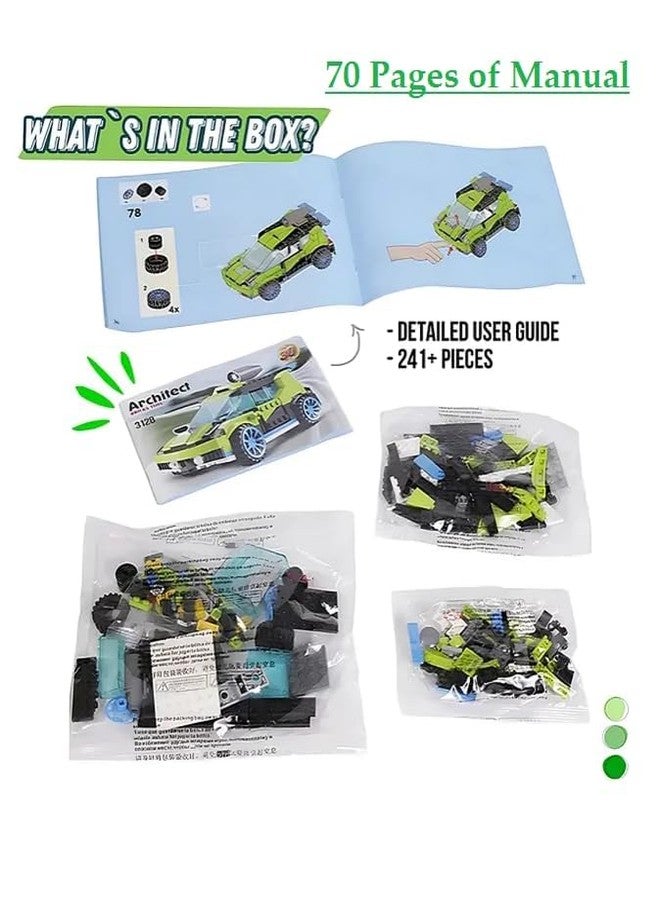 Galaxy Hi-Tech Architect Block 30 in 1 Rocket Rally Racing Cars Building Blocks 241+ Pieces Creative Construction Toy for Kids DIY Brick Robot Jet Ship Models Play Build Skill Ideal for Boys & Girls - Image 4