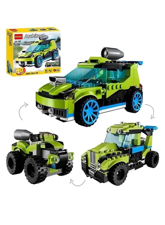 Galaxy Hi-Tech Architect Block 30 in 1 Rocket Rally Racing Cars Building Blocks 241+ Pieces Creative Construction Toy for Kids DIY Brick Robot Jet Ship Models Play Build Skill Ideal for Boys & Girls - Image 3