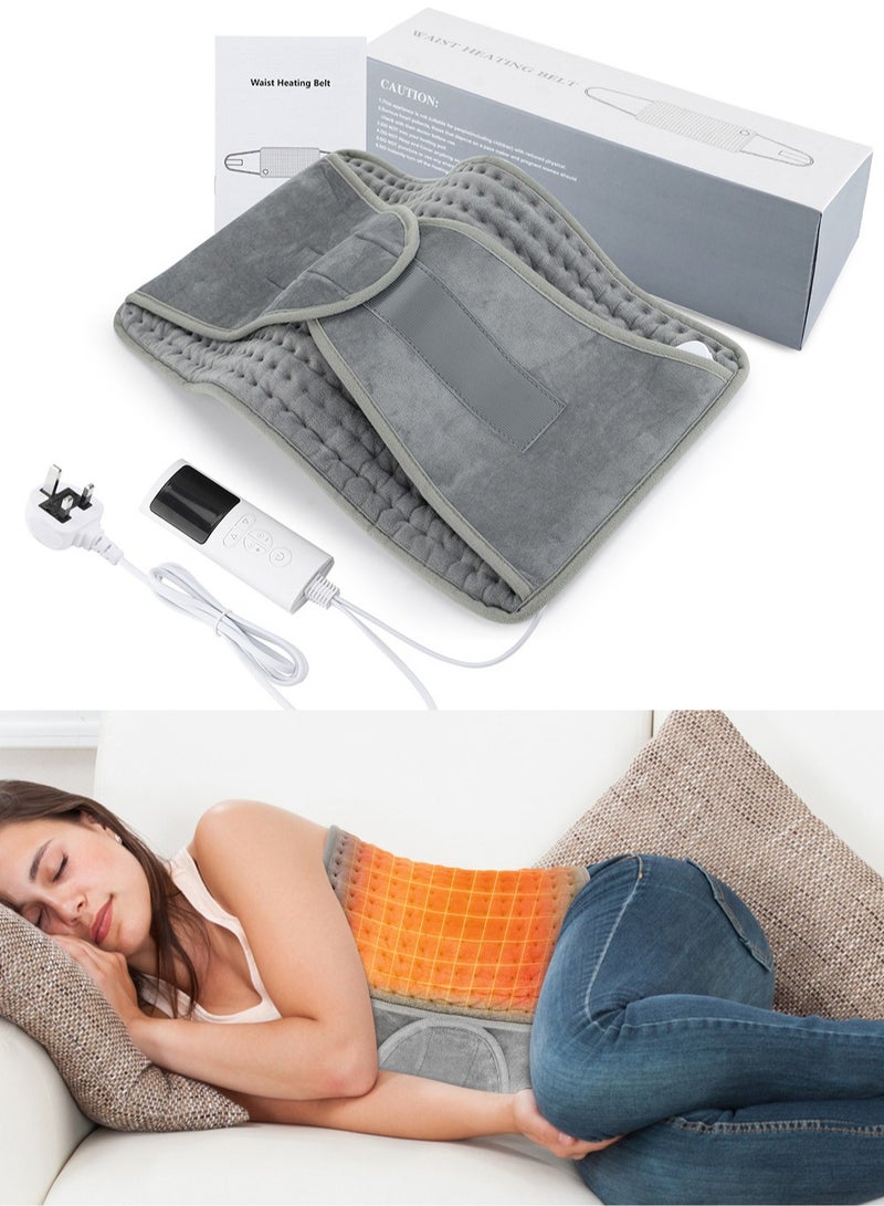 fdsport Heating Pad for Back Pain and Cramps, Heating Pad Belt, Lower Back Heating Pad with 4 Timer Settings 11.8x23.23 Inch with Auto Shutoff and 9 Heat Settings for Back Pain and Cramps Gray - Image 1