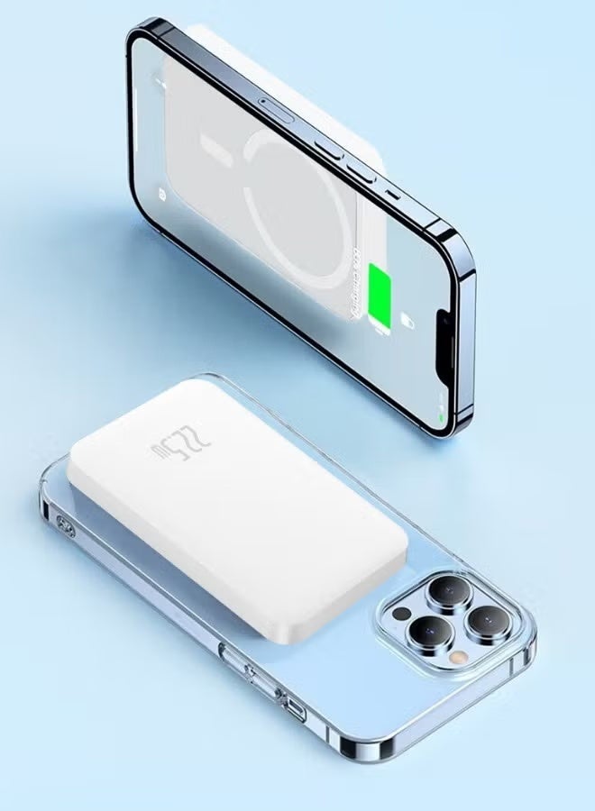 أولون باور بانك محمول مغناطيسي لاسلكي 2 في 1 (MagSafe) بسعة 5000 مللي أمبير | شحن سريع لاسلكي 15 واط وسلكي 22.5 واط | مع مسند قابل للطي وشاشة عرض طاقة رقمية | متوافق مع آيفون 15/14/13/12 وسلسلة Pro/Max -شاحن للآيفون-شاحن محمول مغناطيسي-باور بانك خفيف الوزن-باور بانك متعدد الاستخدام - Image 2