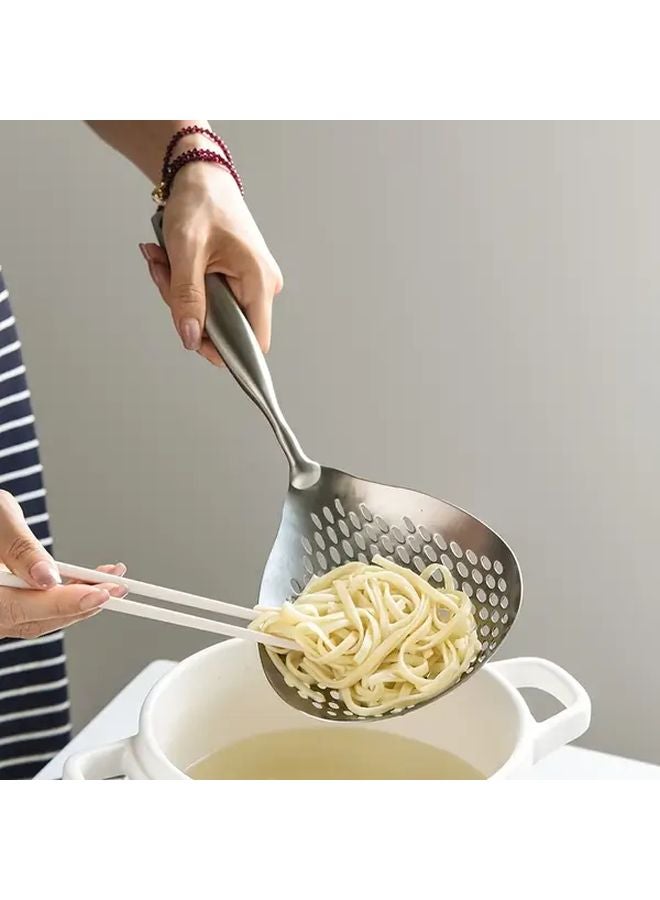 Large Slotted Spoon Stainless Steel Kitchen Strainer For Spaghetti Dumplings Hot Pot - Image 5