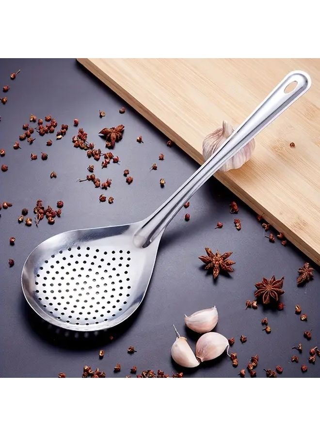 Large Slotted Spoon Stainless Steel Kitchen Strainer For Spaghetti Dumplings Hot Pot - Image 2