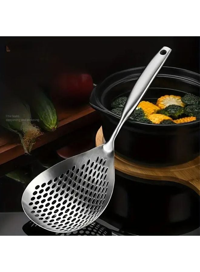 Large Slotted Spoon Stainless Steel Kitchen Strainer For Spaghetti Dumplings Hot Pot - Image 3