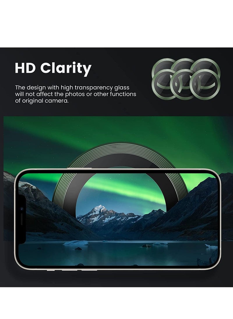 [3+3PCS] Tensea for iPhone 14 Pro - iPhone 14 Pro Max Camera Lens Protector, 9H Tempered Glass Camera Cover Screen Protector Metal Individual Ring for iPhone 14 Pro 6.1 inch /14 ProMax 6.7 inch 2022 - Image 3