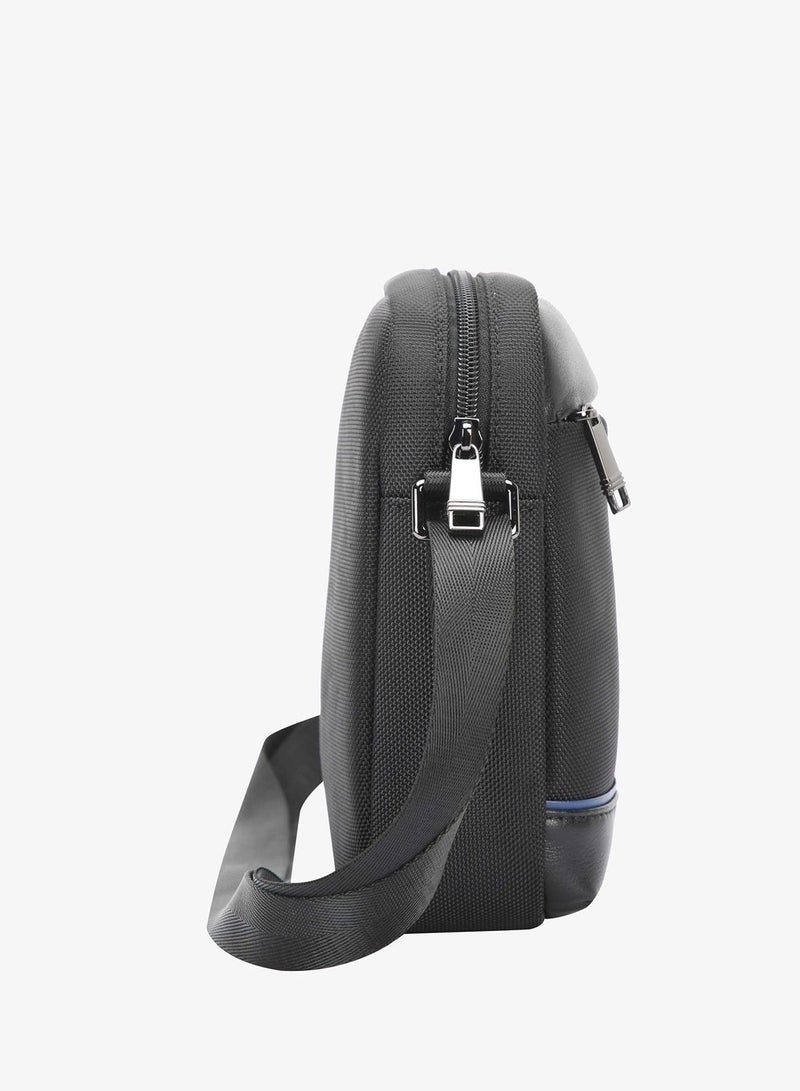 Bopai Unisex Premium Side Sling Bag Water Resistant Synthetic Leather Crossbody Bag for Travel Office Business, BO-SL921, Black - Image 2