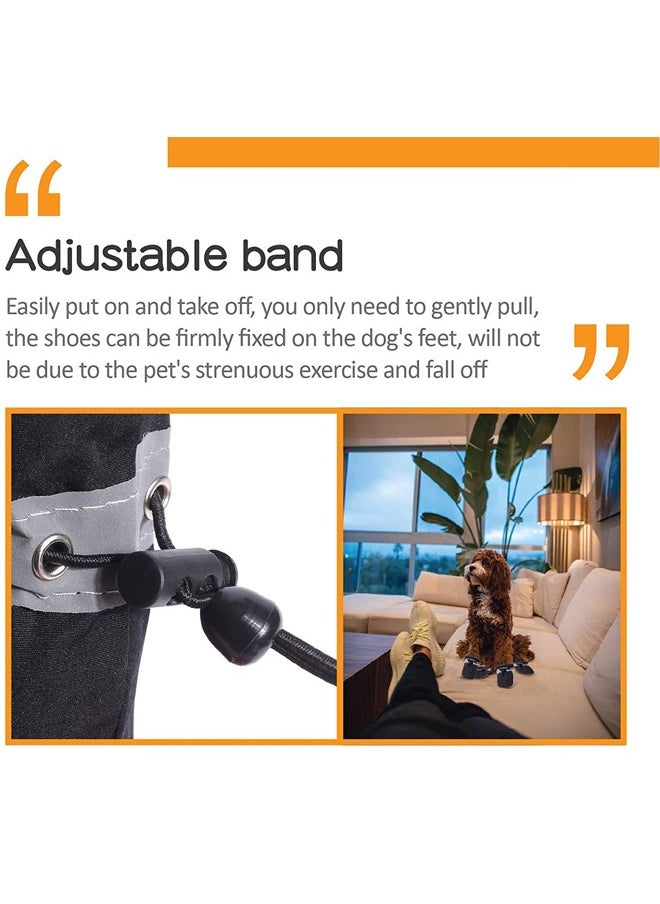 SYOSI Dog Boots, 4 Pcs Light Duty Water Resistant Dog Boots, Winter Dog Shoes with Reflective Straps Anti-Slip Sole Breathable Outdoor Dog Paw Protection  - Image 5