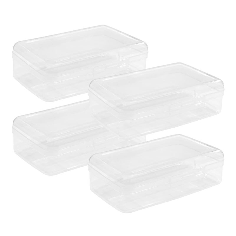 Ykimok Large Capacity Clear Pencil Box, Pencil Case, Plastic Pencil Boxes, Stackable Design, Supply Boxes for School Classroom, 4-Pack (Clear)â€¦ - Image 1