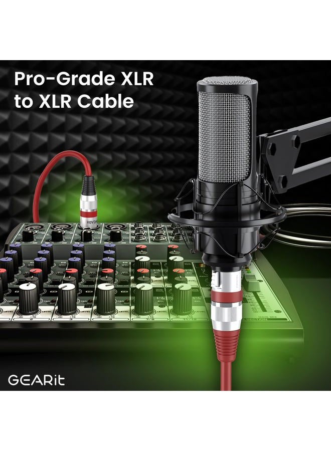 GearIT XLR to XLR Microphone Cable (10 Feet, 6 Pack) XLR Male to Female Mic Cable 3-Pin Balanced Shielded XLR Cable for Mic Mixer, Recording Studio, Podcast - Multi Colored, 10Ft, 6 Pack - Image 2