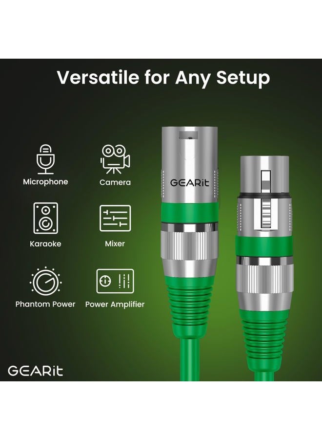 GearIT XLR to XLR Microphone Cable (10 Feet, 6 Pack) XLR Male to Female Mic Cable 3-Pin Balanced Shielded XLR Cable for Mic Mixer, Recording Studio, Podcast - Multi Colored, 10Ft, 6 Pack - Image 3