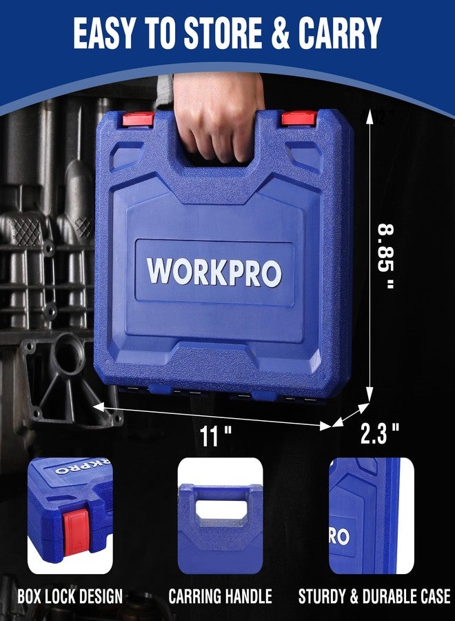 WORKPRO 14-Piece 1/2＂ Drive Deep Impact Socket Set, 6-Point Impact Deep Socket Set with Heavy Duty Storage Case for Automotive and Mechanical Repairs, 10mm-27mm, Cr-V Steel, Metric - Image 4