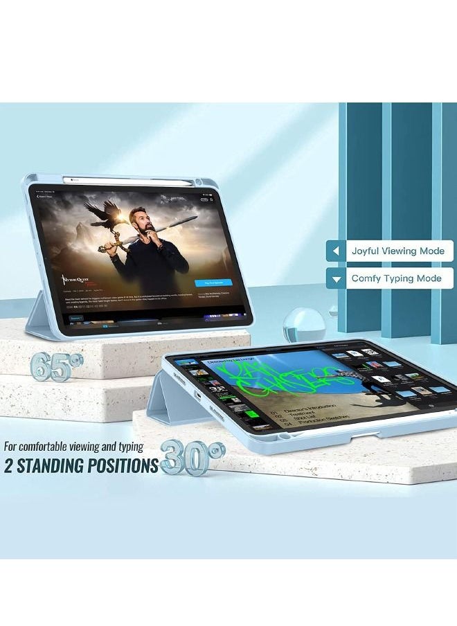 iPad Pro 11 Inch Case 2022(4th Gen)/2021(3rd Gen)/2020(2nd Gen) with Pencil Holder,Smart iPad Case, Support Touch ID and Auto Wake/Sleep, with Auto 2nd Gen Pencil Charging (Sky Blue)