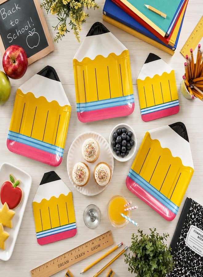 KFJBPB 40 Pcs Back to School Paper Plates and Napkins Party Supplies, Pencil Dinner Paper Napkins Disposable Tableware Set for Preschool Kindergarten Welcome First Day of School Classroom Party Decor - Image 5