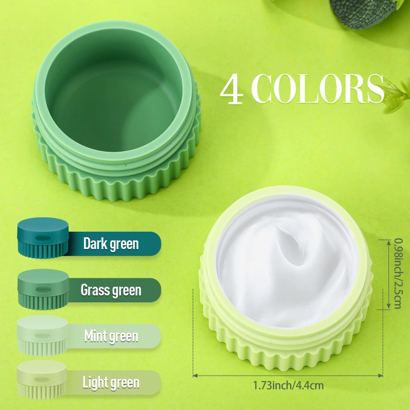 Maxcheck 4 Pcs Travel Containers for Toiletries 0.68 Oz/20 ml Small Silicone Cream Jar with Lid Mini Leakproof Lotion Jar Refillable Travel Cosmetic Container for Face Body Skin Cream (Green Color) - Image 3
