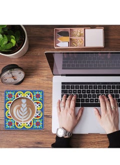 Y&D 9 Pcs Diamond Painting Coasters with Holder, DIY Mandala Art for Drinks, Small Kits Adults Accessories Dots Craft Supplies  - Image 3