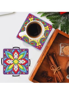 Y&D 9 Pcs Diamond Painting Coasters with Holder, DIY Mandala Art for Drinks, Small Kits Adults Accessories Dots Craft Supplies  - Image 2