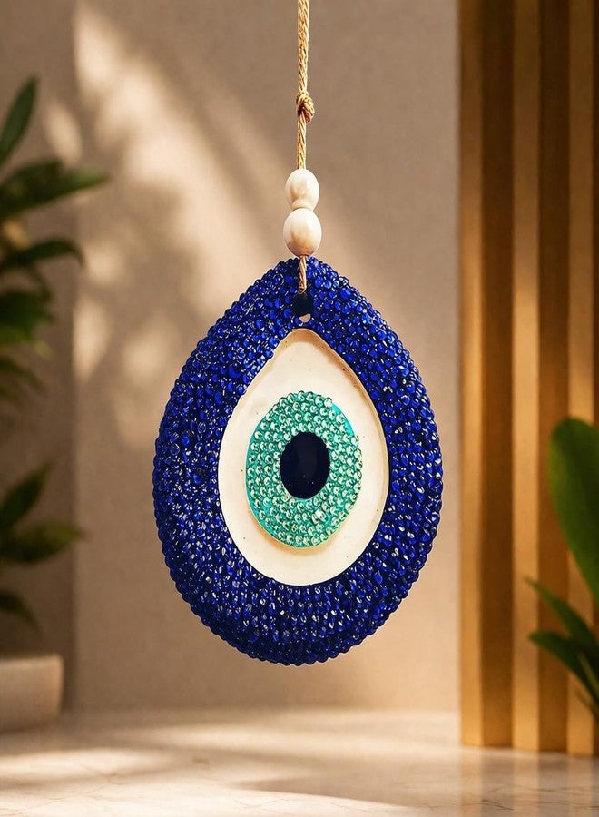 HANDMADE BUZZ تعليقة عين الحسد المصنوعة يدويًا للمنزل والمكتب | تعليقة نزار باتو الجدارية للباب، المدخل، المحل، السيارة، تميمة عين الحسد التركية لجلب الحظ السعيد، نزار سوركشا، الحماية، الرخاء، الطاقة الإيجابية - Image 1