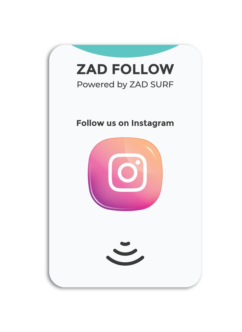 Zad Surf Zad Follow. Instagram Follows NFC Card from (Zad Surf) allowing you boosting follows - iOS and Android 